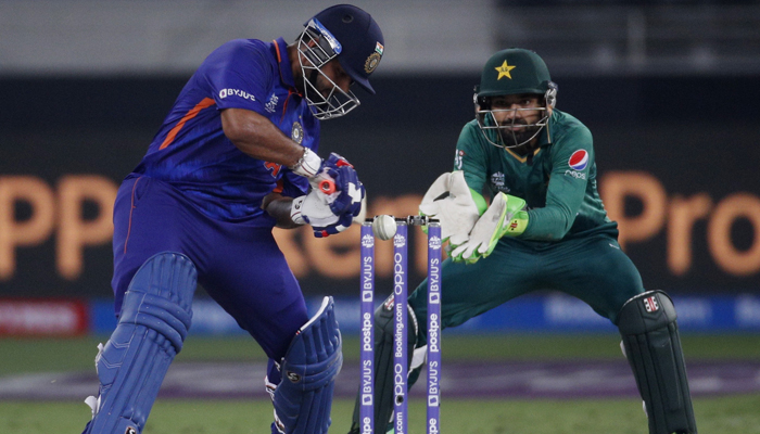 Indias Rishabh Pant hits a four during the ICC Mens T20 World Cup 2021 at the Dubai International Stadium, Dubai, United Arab Emirates, on October 24, 2021. — Reuters