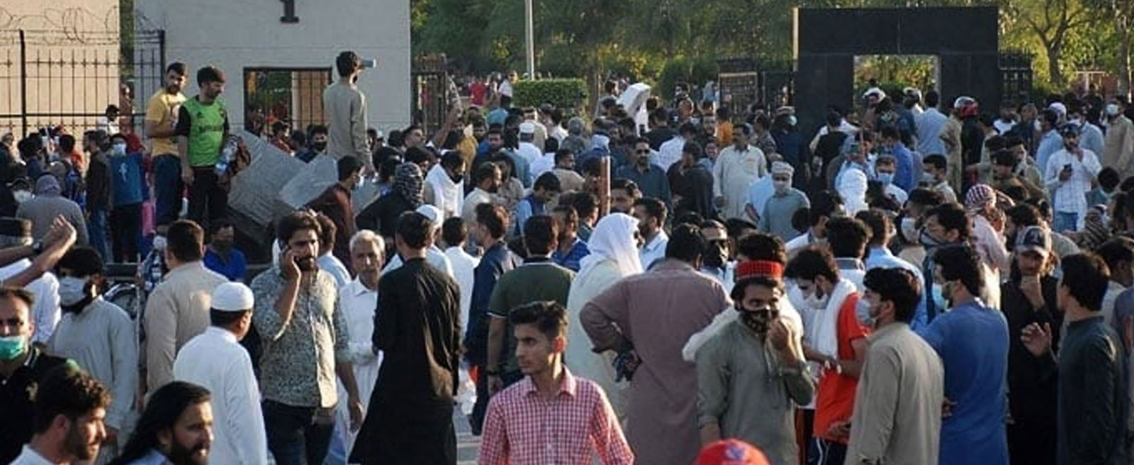 Overview of major cases against incarcerated Imran Khan Charged mob gathers in front of the main entrance of General Headquarters (GHQ) during a protest against the arrest of PTI founder Imran Khan, in Rawalpindi on May 9, 2023. — AFP