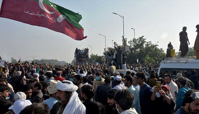 PTI supporters attend a rally in Islamabad on November 26, 2024. — Reuters