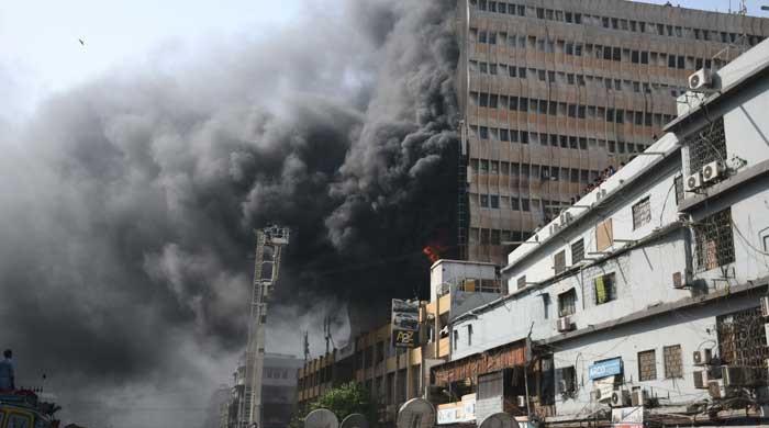 Fire brought under control in Karachi's MA Jinnah Road building Fire brought under control in Karachi's MA Jinnah Road building