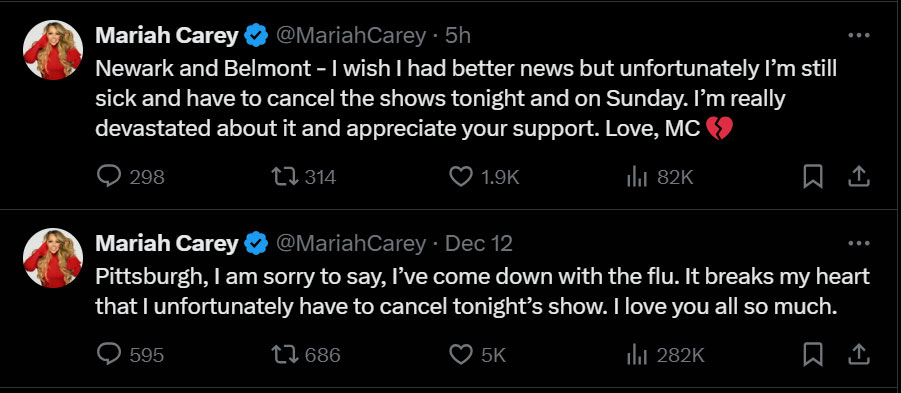 Mariah Careys Christmas tour takes an unexpected turn