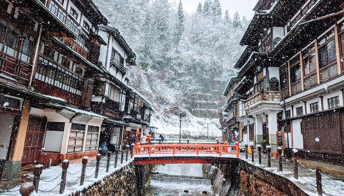 An undated image shows a general view of the Ginzan Onsen town in Japan. — Instagram/@ginzanonsen