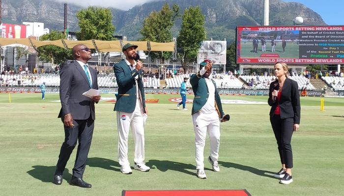 South Africa win toss, bat first in second Test against Pakistan 1 South Africa captain Temba Bavuma (2nd right) and Pakistan skipper Shan Masood (2nd left) at the toss on January 3, 2025. — Facebook/ @PakistanCricketBoard/ File