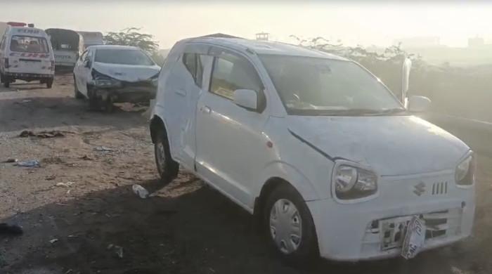 One dead, 24 injured in multiple-vehicle pileup on Karachi-Hyderabad Motorway