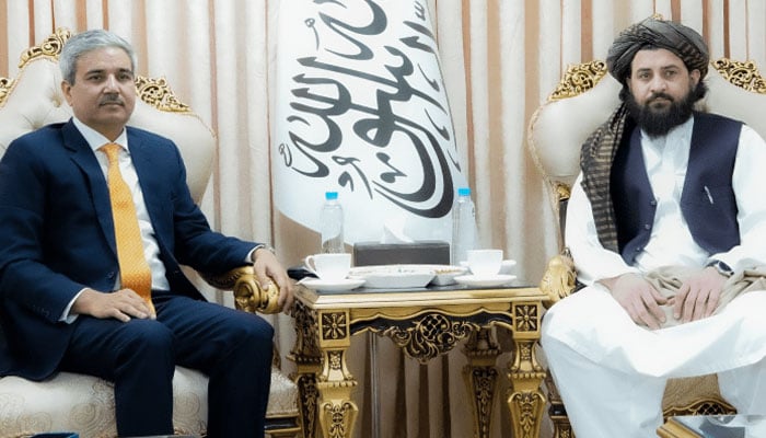 This representational image shows India’s Ministry of External Affairs Joint secretary JP Singh meets Afghanistan Acting Defence Minister Molvi Muhammad Yaqoob Mujahid on November 6, 2024 — X/MoDAfghanistan2