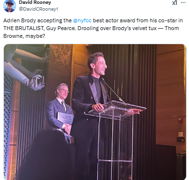 Adrien Brody, Georgina Chapman appear in style at NYC Film Awards