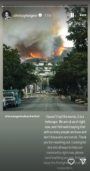 Chrissy Teigen, husband John Legend take major step amid L.A. wildfires