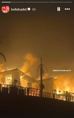 Bella Hadid reveals rare truth about her childhood home amid L.A. wildfires