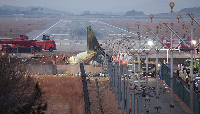 The wreckage of the Jeju Air aircraft that went off the runway and crashed lies at Muan International Airport, in Muan, South Korea, December 30, 2024. — Reuters