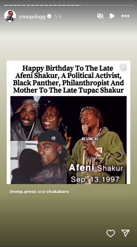 Source: Snoop Dogg Instagram Story