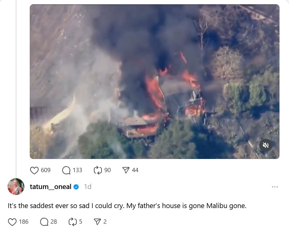 Ryan ONeals daughter Tatum shares gut-wrenching update amid LA fires