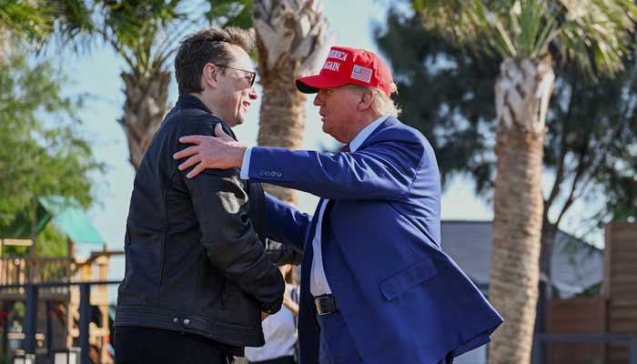 US President-elect Donald Trump greets Elon Musk before attending a viewing of the launch of the sixth test flight of the SpaceX Starship rocket, in Brownsville, Texas, US, November 19, 2024. — Reuters
