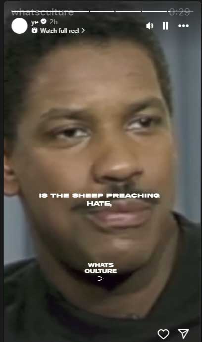 Kanye West uses Denzel Washingtons video in cryptic message to detractors