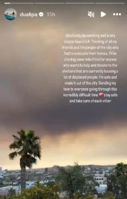 Dua Lipa shares emotional note after leaving Los Angeles
