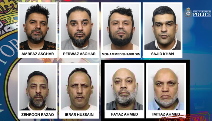 This collage shows UK grooming gang members. — West Yorkshire Police website