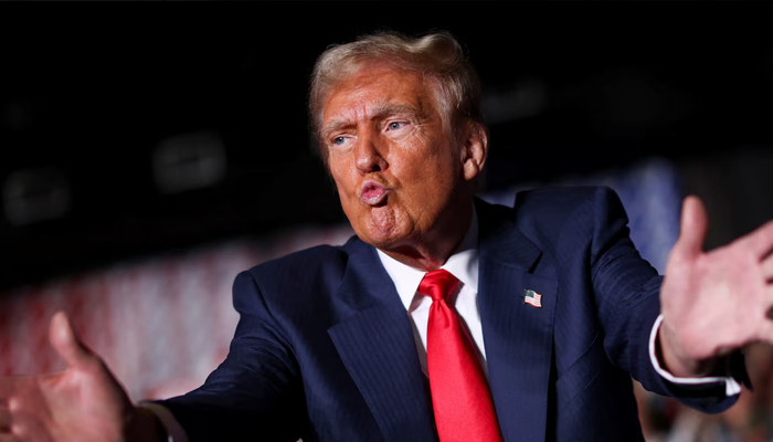 Donald Trump gestures during a rally in Greensboro, North Carolina, in October, 2024.  — Reuters