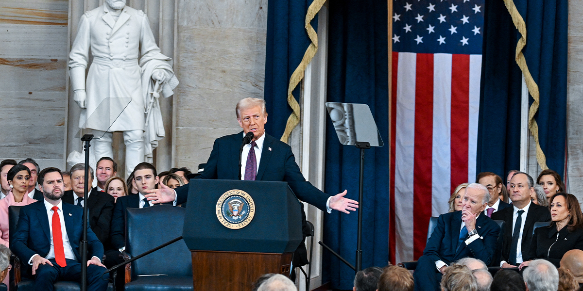 President Donald Trump speaks for the first time as the 47th president of the US on January 20, 2025 at the at the Rotunda of the US Capitol in Washington. — Reuters