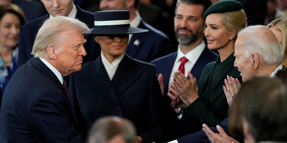 President Donald Trump (L) shakes hands with former president Joe Biden during his during his Presidential Inauguration  on January 20, 2025 at the at the Rotunda of the US Capitol in Washington. — Reuters