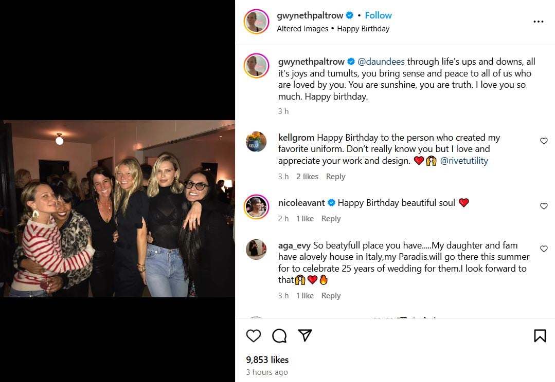 Gwyneth Paltrow gives unintentional peak into close friends circle