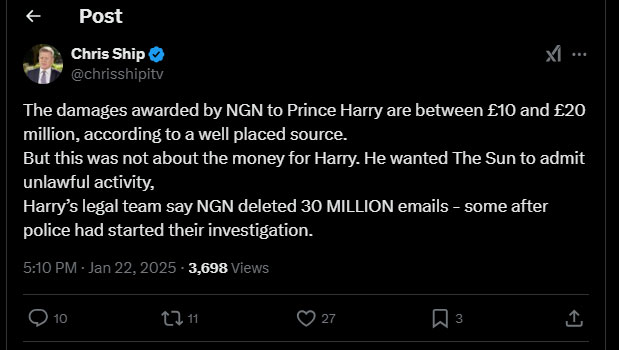 Prince Harrys lawsuit payment gets leaked: Its substantial