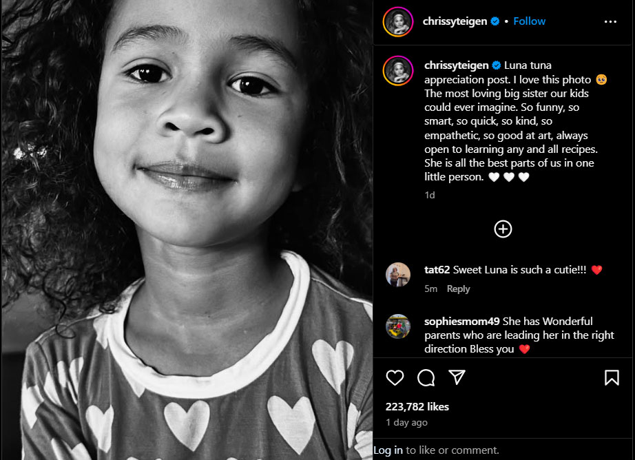 Chrissy Teigen raves about her oldest kid: Smart & funny
