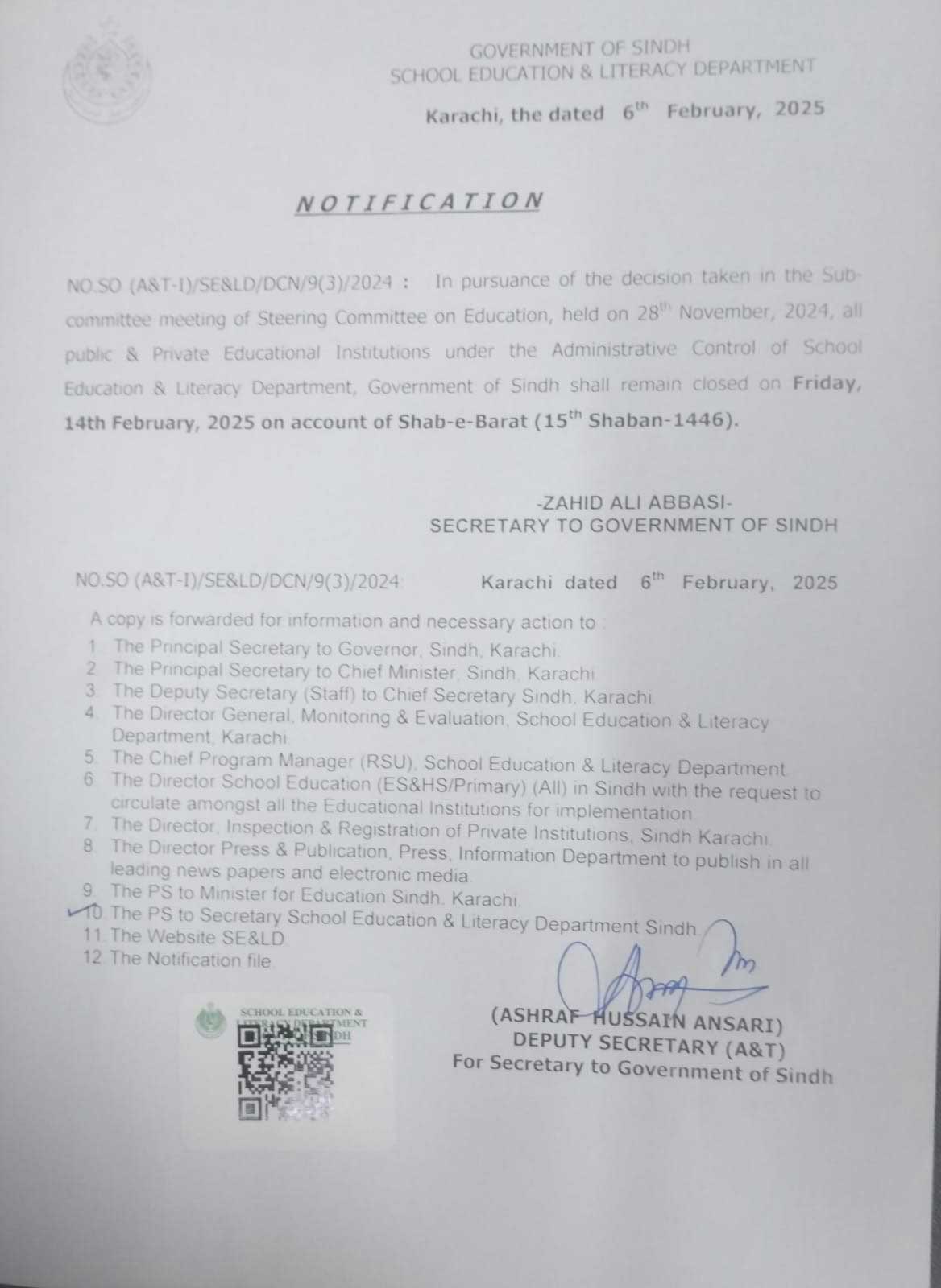 Notification. — Reporter