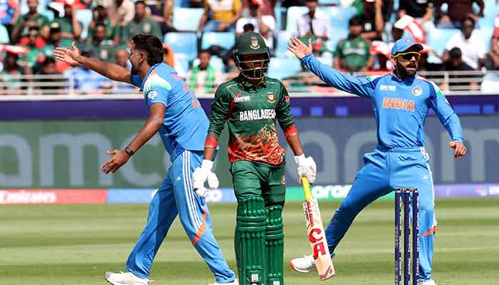 Players from Bangladesh and India during second match of ICC Champions Trophy 2025 in Dubai. — Reuters