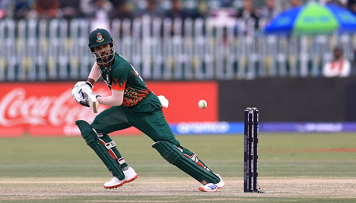 Bangladeshs Najmul Hossain Shanto in action during the ICC Champions Trophy 2025 match between Bangladesh and New Zealand at Rawalpindi Cricket Stadium on February 24, 2025. — Reuters