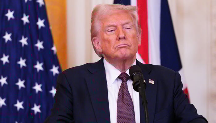 US President Donald Trump speaks during a joint press conference with British Prime Minister Keir Starmer in the East Room at the White House, February 27, 2025 in Washington, DC, US. — Reuters
