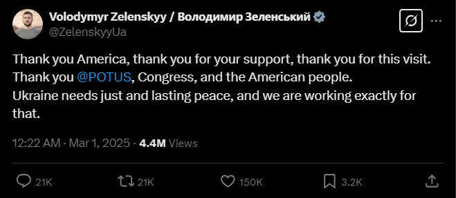 Zelensky-Trump confrontation sparks worldwide reaction