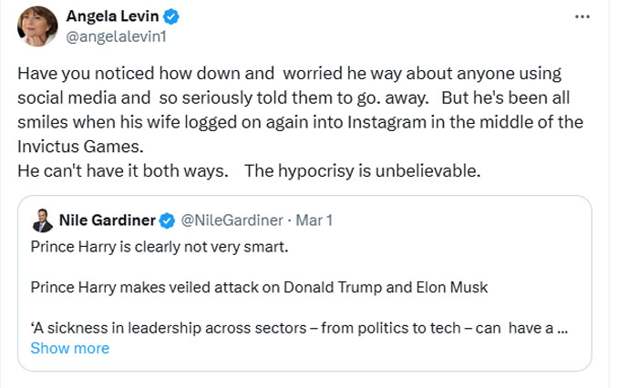 Meghan Markle, Harrys major critic reacts as duke makes veiled attack on Donald Trump, Elon Musk