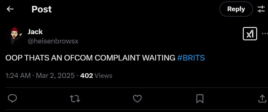 Sabrina Carpenter threatened with complaints after BRITs performance