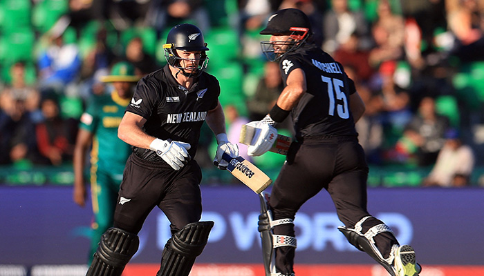 New Zealands Glenn Phillips and Daryl Mitchell in action running between the wickets. — Reuters