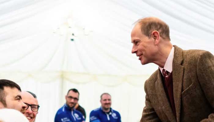 Prince Edward tests his strength at Scotland royal visit to athletes