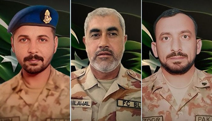 (From left to right) This collage shows martyred soldiers including Naik Abdul Raheen, Havaldar Ali Bilawal and Havaldar Manzoor Ali. — ISPR