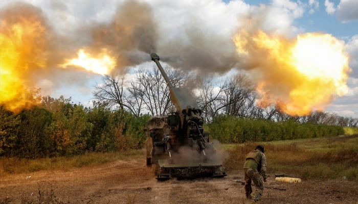 A Ukrainian serviceman fires a 2S22 Bohdana self-propelled howitzer towards Russian troops, amid Russias attack on Ukraine, at a position in Donetsk region, Ukraine September 13, 2023. — Rueters