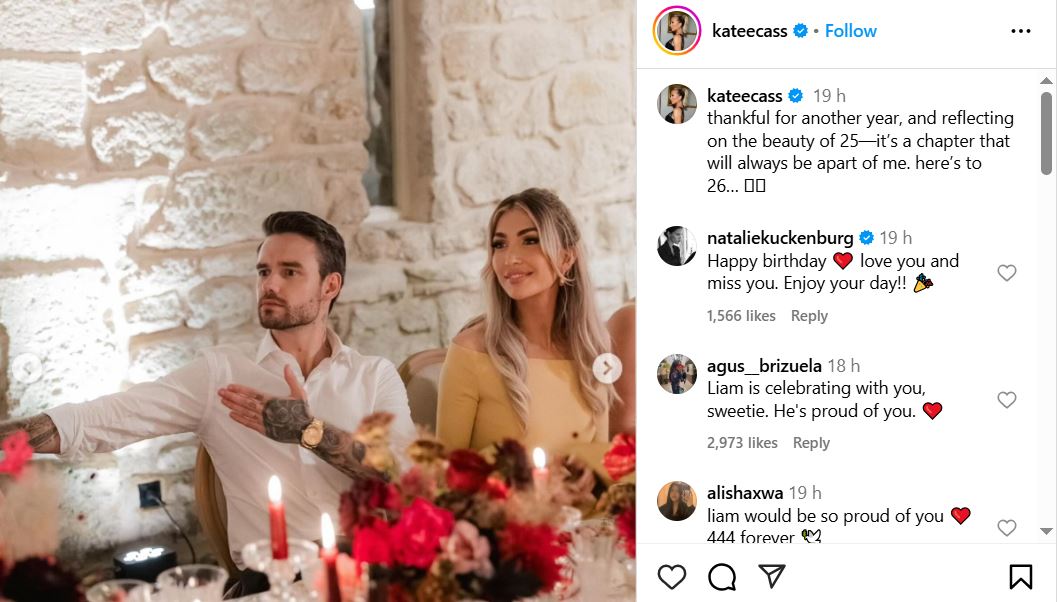 Kate Cassidy remembers late beau Liam Payne on birthday