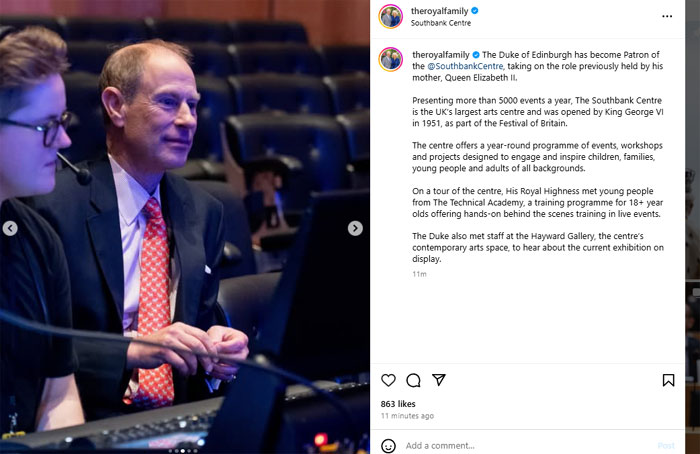 Buckingham Palace announces new role for Prince Edward