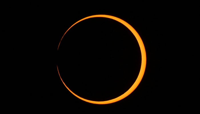The image shows a solar eclipse. — Reuters/File
