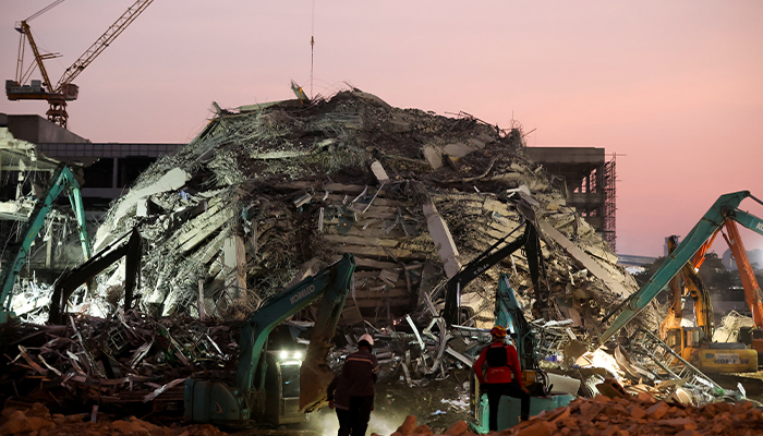 Rescue personnel work at the site of a building that collapsed, following a strong earthquake, in Bangkok, Thailand, March 29, 2025. — Reuters