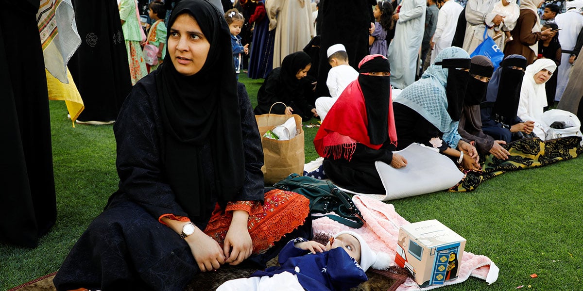 Women are seen attending Eid ul Fitr prayer at Education City Stadium, in Al Rayyan, Qatar, March 30, 2025 — Reuters