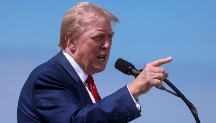 Republican presidential nominee and former U.S. President Donald Trump attends a press conference at Trump National Golf Club, in Rancho Palos Verdes, U.S., September 13, 2024. — Reuters