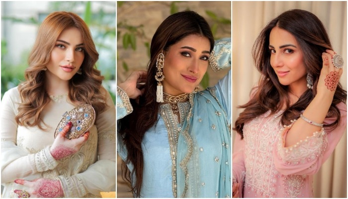 (From left to right) Renowned actors Neelam Muneer Khan, Mehwish Hayat and Ushna Shah — Instagram/File