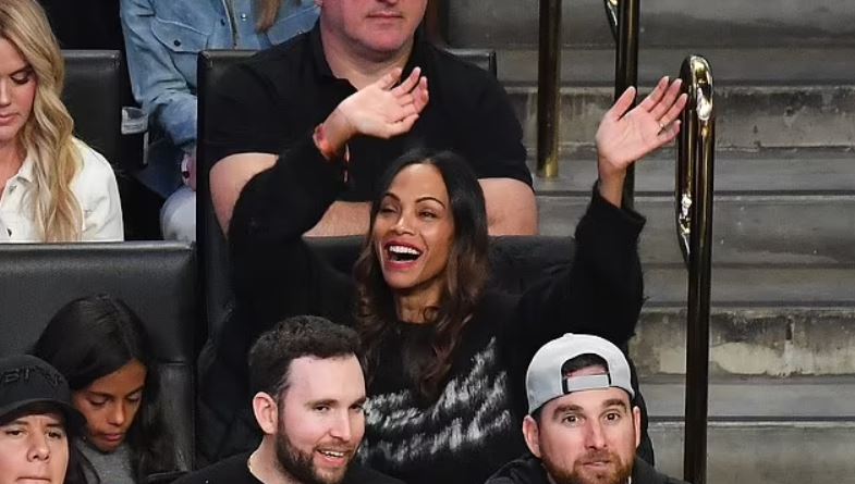 Zoe Saldana enjoys major game day