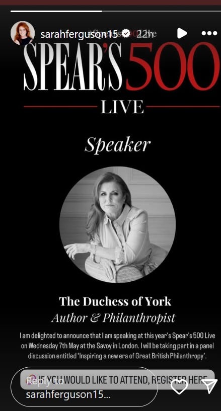 Sarah Ferguson, ex-wife of Prince Andrew expresses excitement for upcoming event