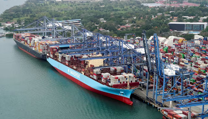 An aerial view shows cargo vessels docked at Balboa Port, operated by Panama Ports Company, at the Panama Canal, in Panama City, Panama, February 1, 2025. — Reuters