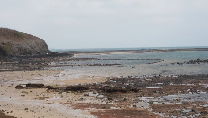 A general view of the Penghu Islands coast at low tide, located off the coast of Taiwan, in this handout image released on April 10, 2025. — Reuters