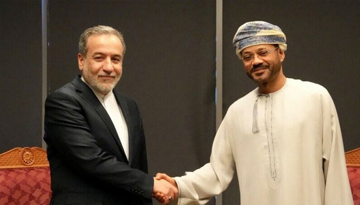 Iranian Foreign Minister Abbas Araghchi meets with Omani Foreign Minister Sayyid Badr Albusaidi in Muscat, Oman, April 12. — Reuters