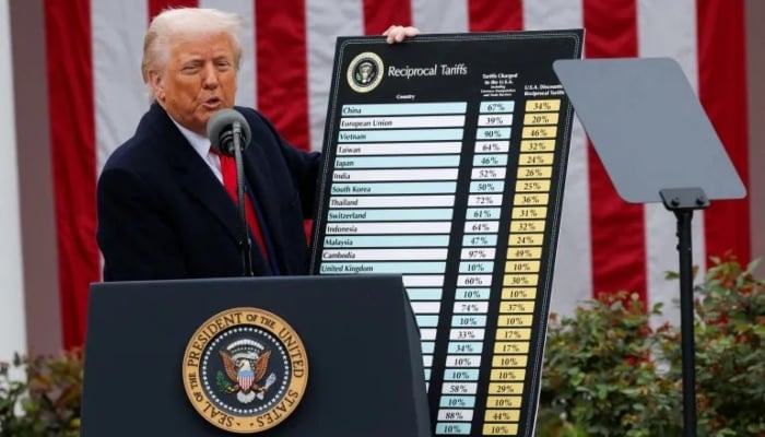 US President Donald Trump in the Rose Garden at the White House in Washington, DC, US, April 2, 2025. — Reuters