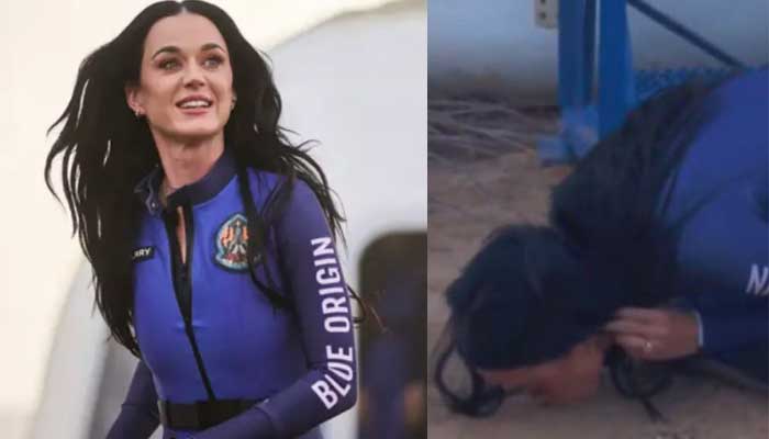 Katy Perry trolled for kissing the ground after return from space